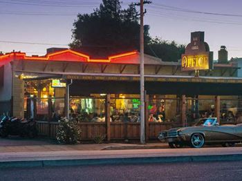 Cafes and restaurants all along the street